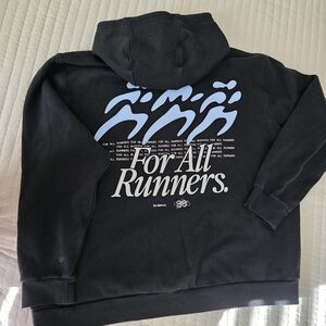 lululemon athletica Black Hoodie with Light Blue and White Graphics